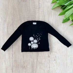 Sweat femme Printemps S noir blanc édition limitée 2014 pissenlits