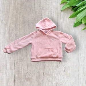 Sweat à capuche enfant polaire fille–6 ans–Rose avec licorne argentée brodée