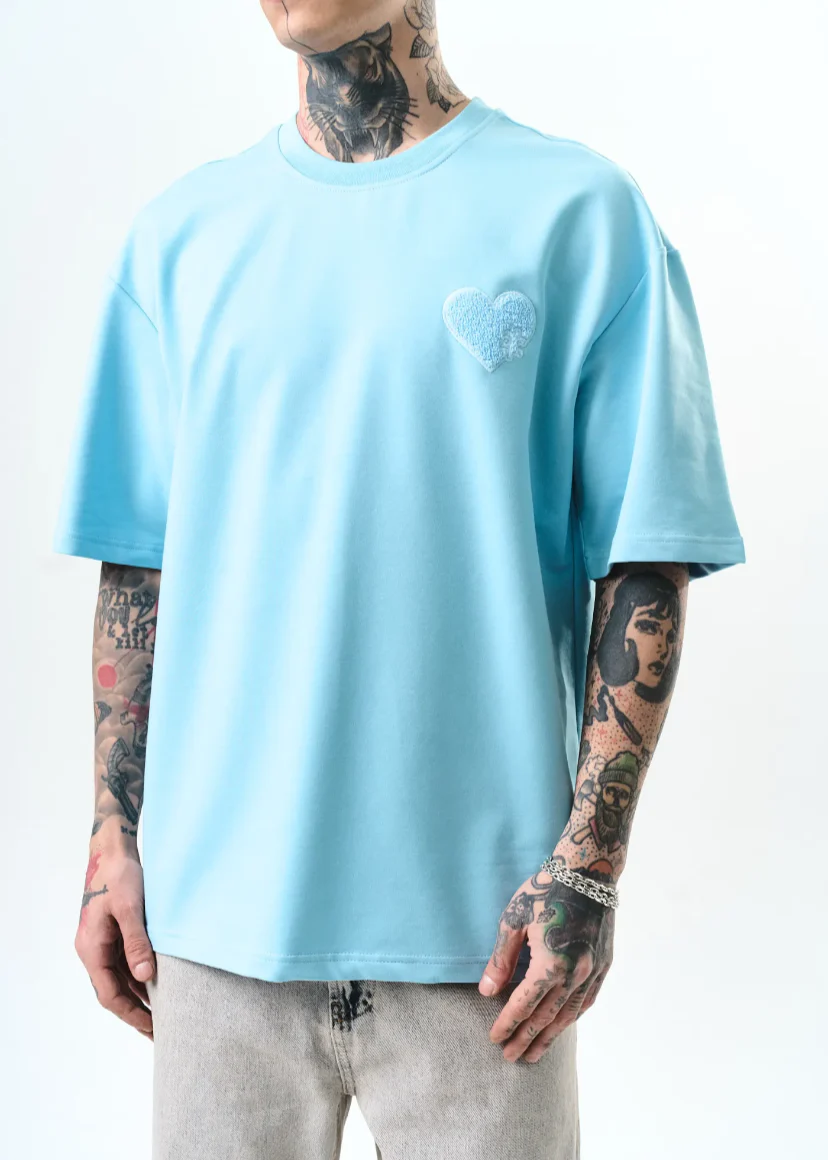 T-shirt oversize brodé cœur - Hallstarz - Puzzle – Image 7