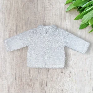 Veste bébé polaire moumoute TEX 9 mois blanche uni