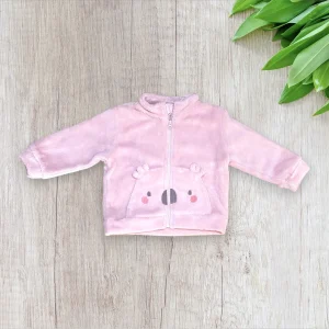 Veste polaire bébé fille TEX 12 mois – Rose doux motif koala