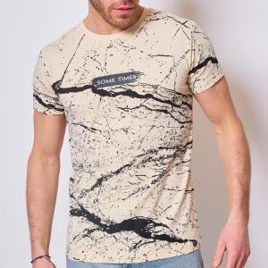 T-shirt manches courtes effet taché