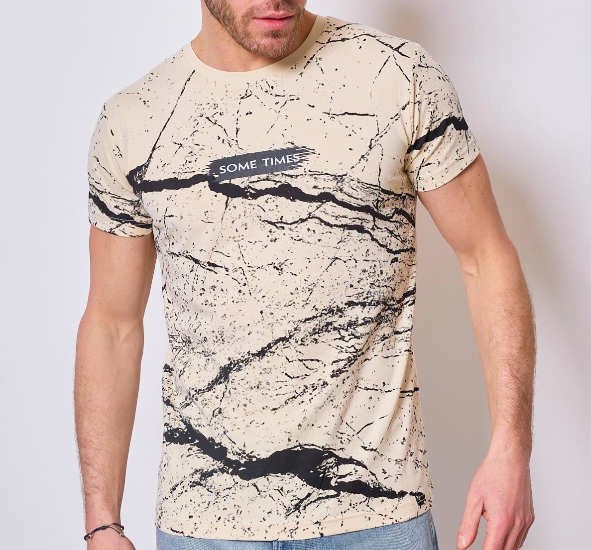 T-shirt manches courtes effet taché