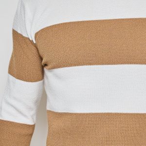 Pull à rayures camel