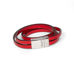Bracelet Omer Inox - Rouge
