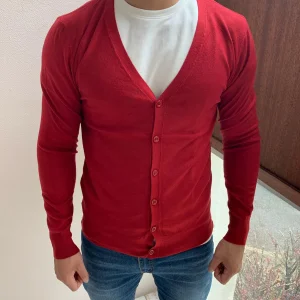 Pull Cardigan Rouge fashion homme