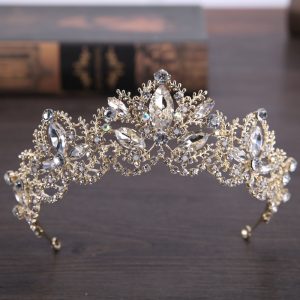 Couronne Princesse Dorée Trèfle Diamant