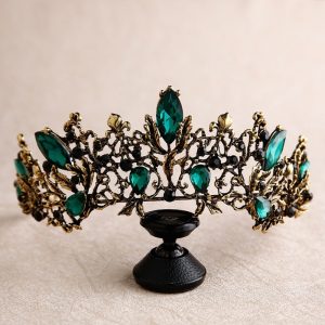 Couronne Princesse Elfe Aux Joyaux Verts