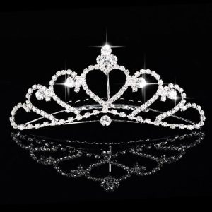 Couronne Princesse Fillette Cœurs avec Diamant