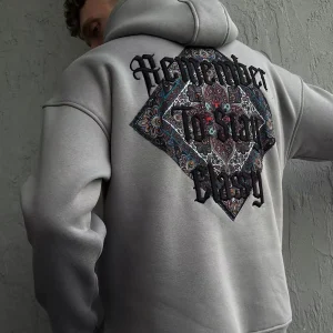 Sweat capuche motif persan homme stylé