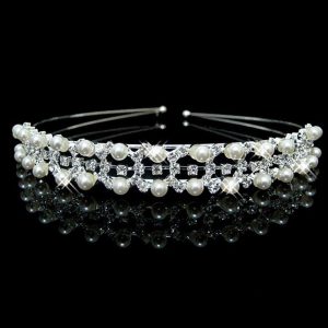 Diadème Strass Doubles Perles