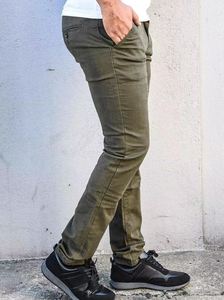 Pantalon chino kaki homme coupe slim – Image 2
