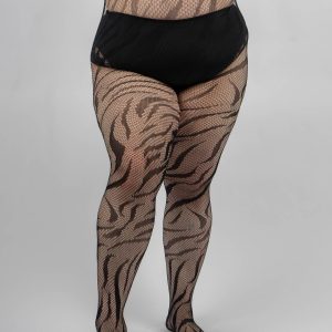 Collants résille zèbre