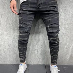 Jogger pant noir délavé fashion homme 2y premium