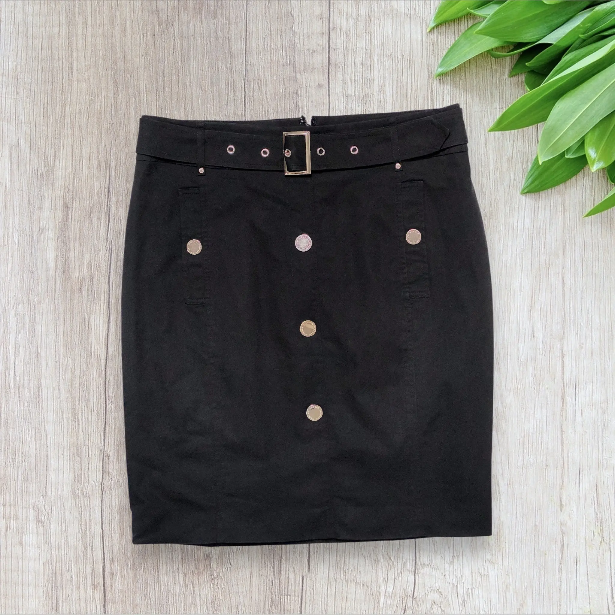 jupe femme Morgan noire taille 38 courte avec ceinture métallique