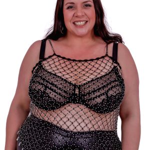 Caraco crochet perles noir