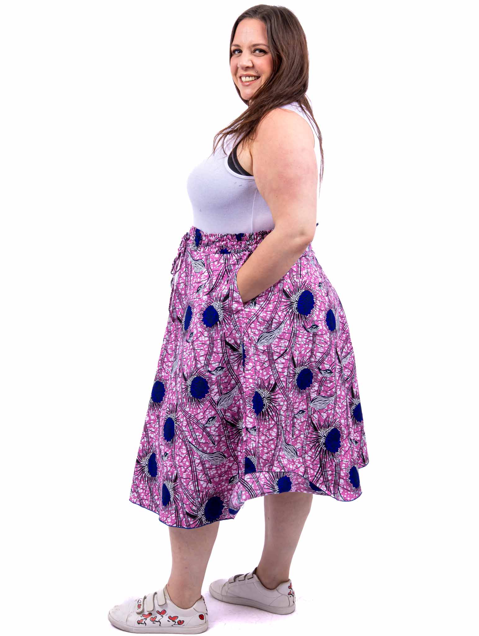 Jupe wax grande taille rose – Image 2