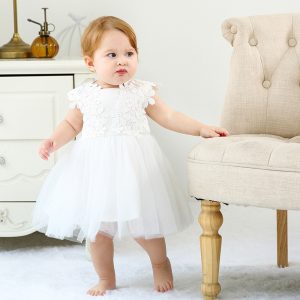 Robe De Baptême Blanche Pour Bébé