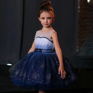 Robe Princesse à Dentelle Étoilée pour Fille