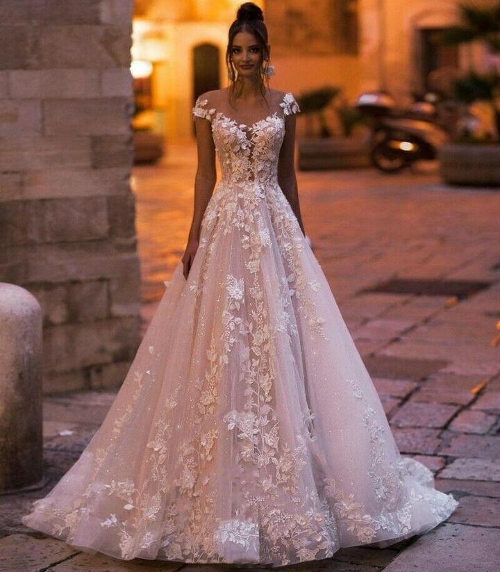 Robe Princesse à Fleurs pour Mariage