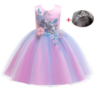 Robe Princesse Arc En Ciel à Fleurs