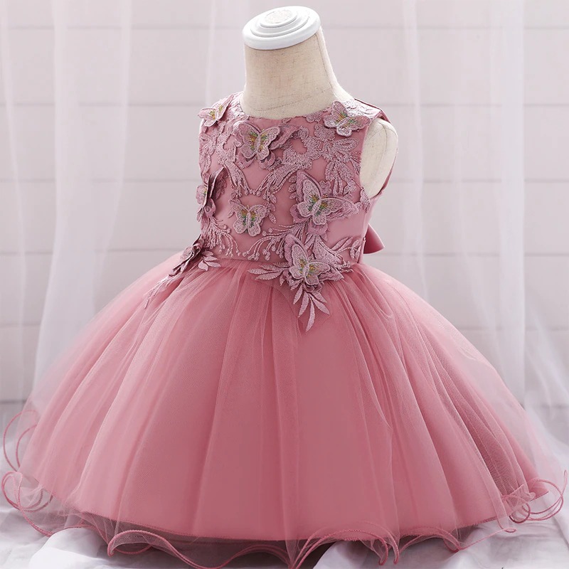 Robe Princesse Bébé Fuchsia Papillon – Image 3