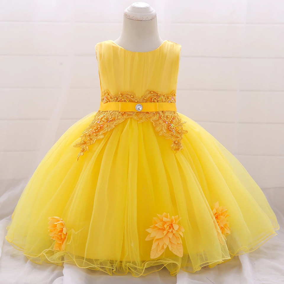 Robe Princesse Bébé Jaune