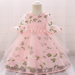 Robe Princesse Bébé Rose à Perles
