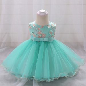 Robe Princesse Bébé Turquoise à Fleurs