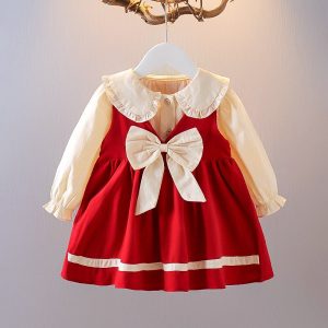 Robe Princesse Bébé Vintage Rouge