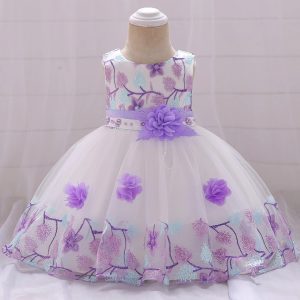 Robe Princesse Bébé Violette à Fleurs