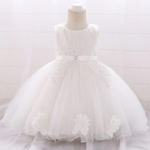 Robe Princesse Blanche Bébé pour Baptême