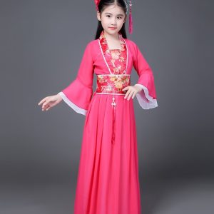 Robe Princesse Chinoise pour Fillette Rose