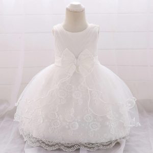 Robe Princesse de Baptême Bébé Blanche