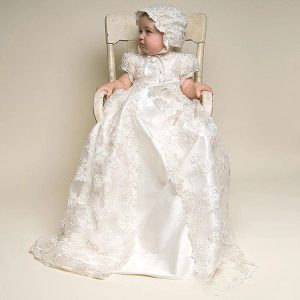 Robe Princesse de baptême longue pour bébé
