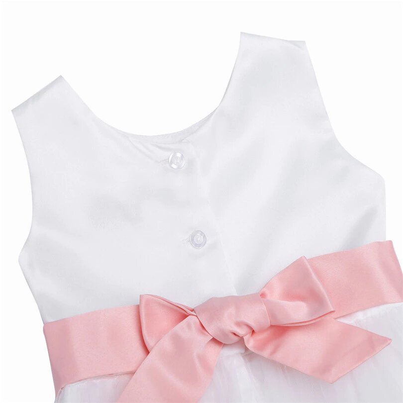 Robe Princesse de Baptême Rose et Blanche – Image 4