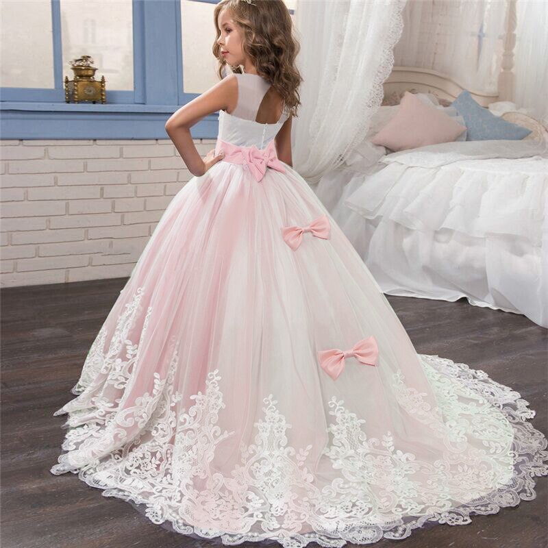 Robe Princesse de Soirée Rose pour Fille – Image 2