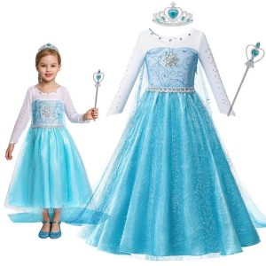 Robe Princesse Elsa Bleue
