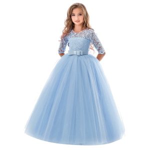 Robe Princesse Fille Bleu Ciel de Cérémonie