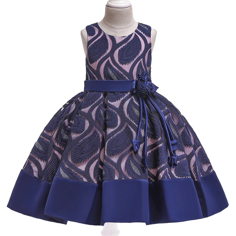 Robe Princesse Fille Rose et Bleu Nuit