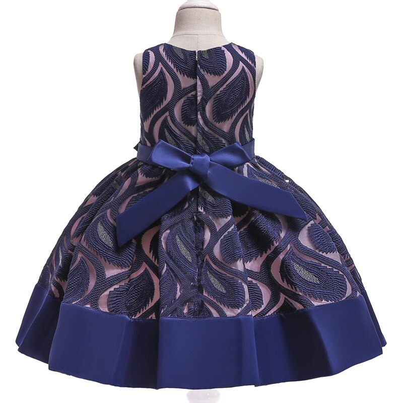 Robe Princesse Fille Rose et Bleu Nuit – Image 2