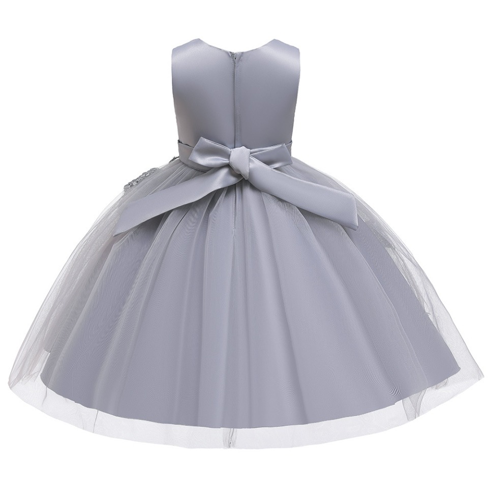 Robe Princesse Grise de Mariage pour Fille – Image 3