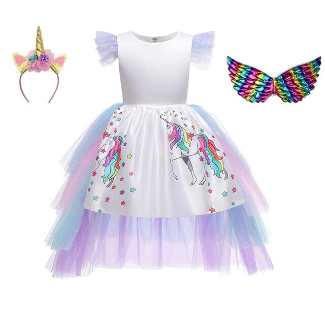 Robe Princesse Licorne Multicolore avec Accessoires – Image 5
