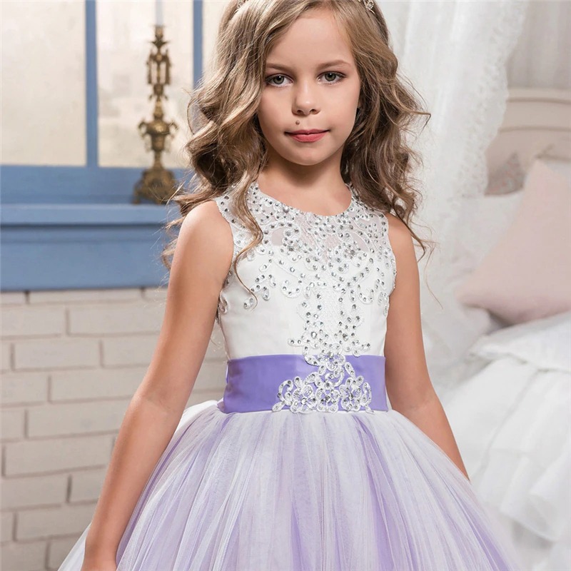 Robe Princesse Mauve pour Fillette – Image 3