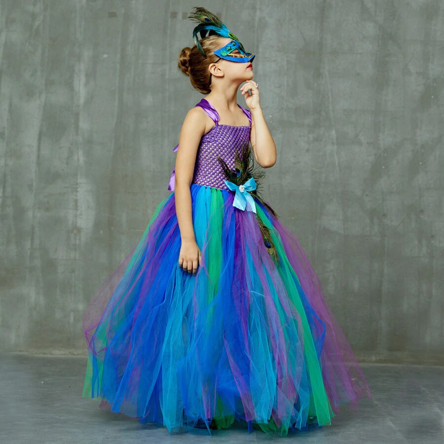 Robe Princesse Paon pour Carnaval et Anniversaire – Image 3