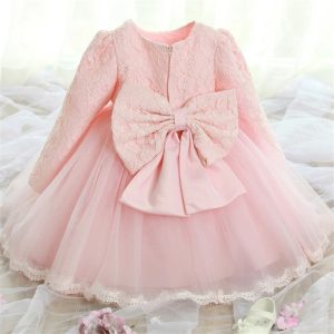 Robes Princesse Bébé Rose à Nœud