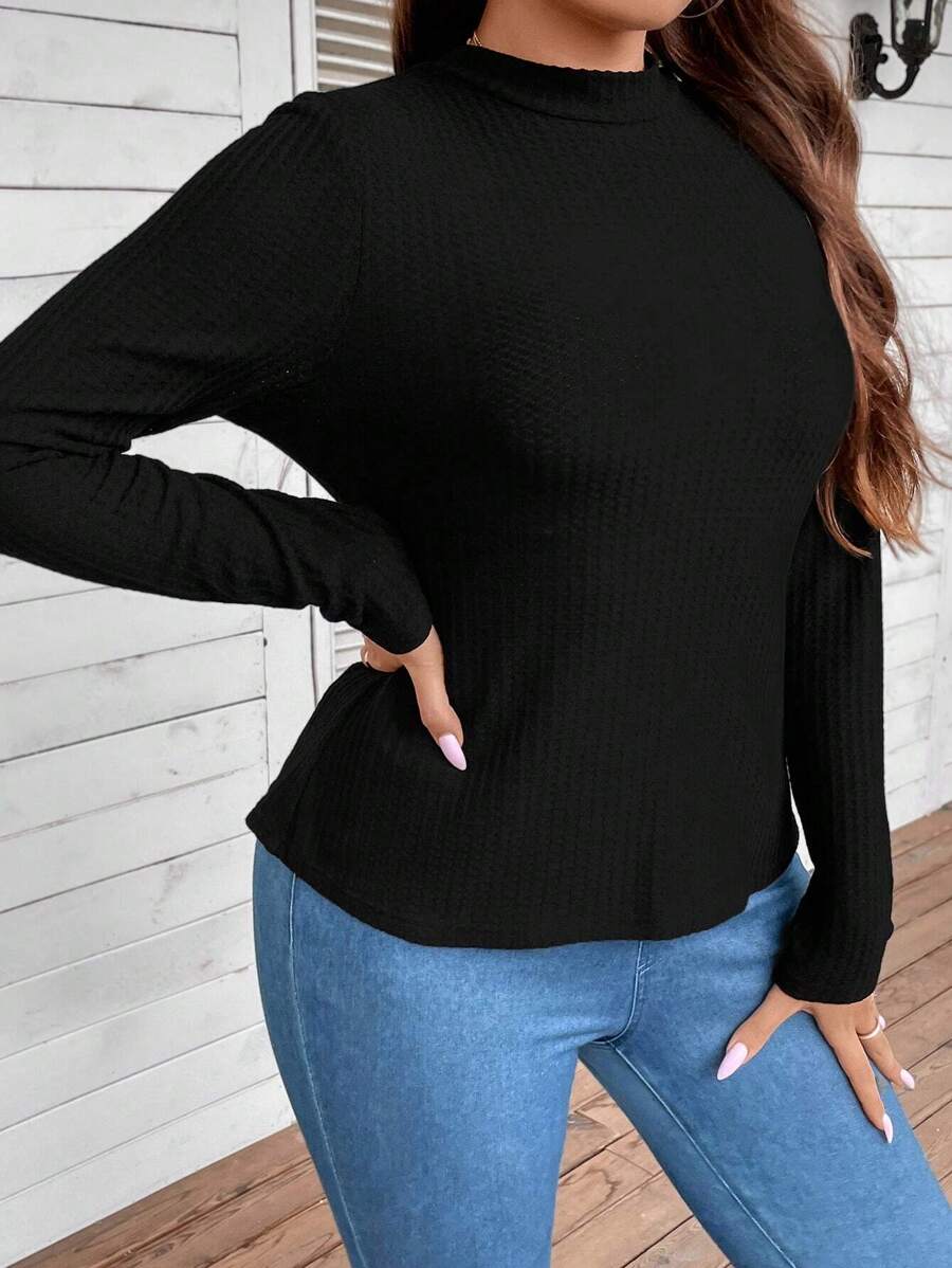 SHEIN GRANDE TAILLE (44/46/48/50/52/54) Pull col double élégant – Image 4