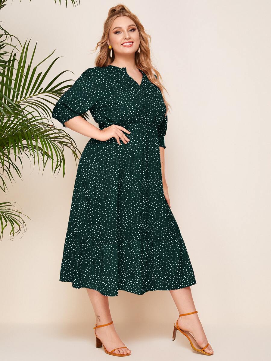 SHEIN GRANDE TAILLE (52/54) Robe A-line à pois pour l’été – Image 6