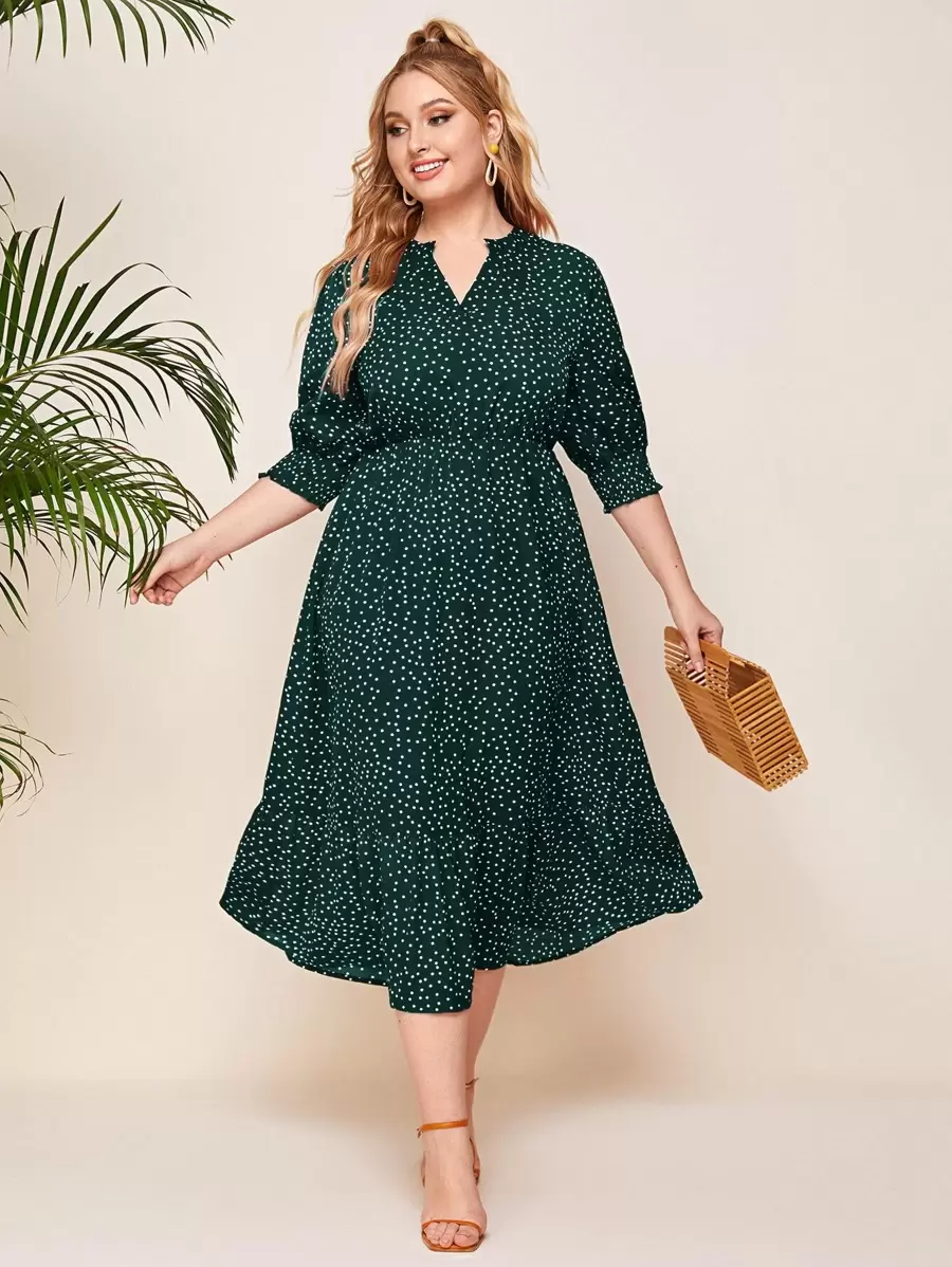 SHEIN GRANDE TAILLE (52/54) Robe A-line à pois pour l’été – Image 3