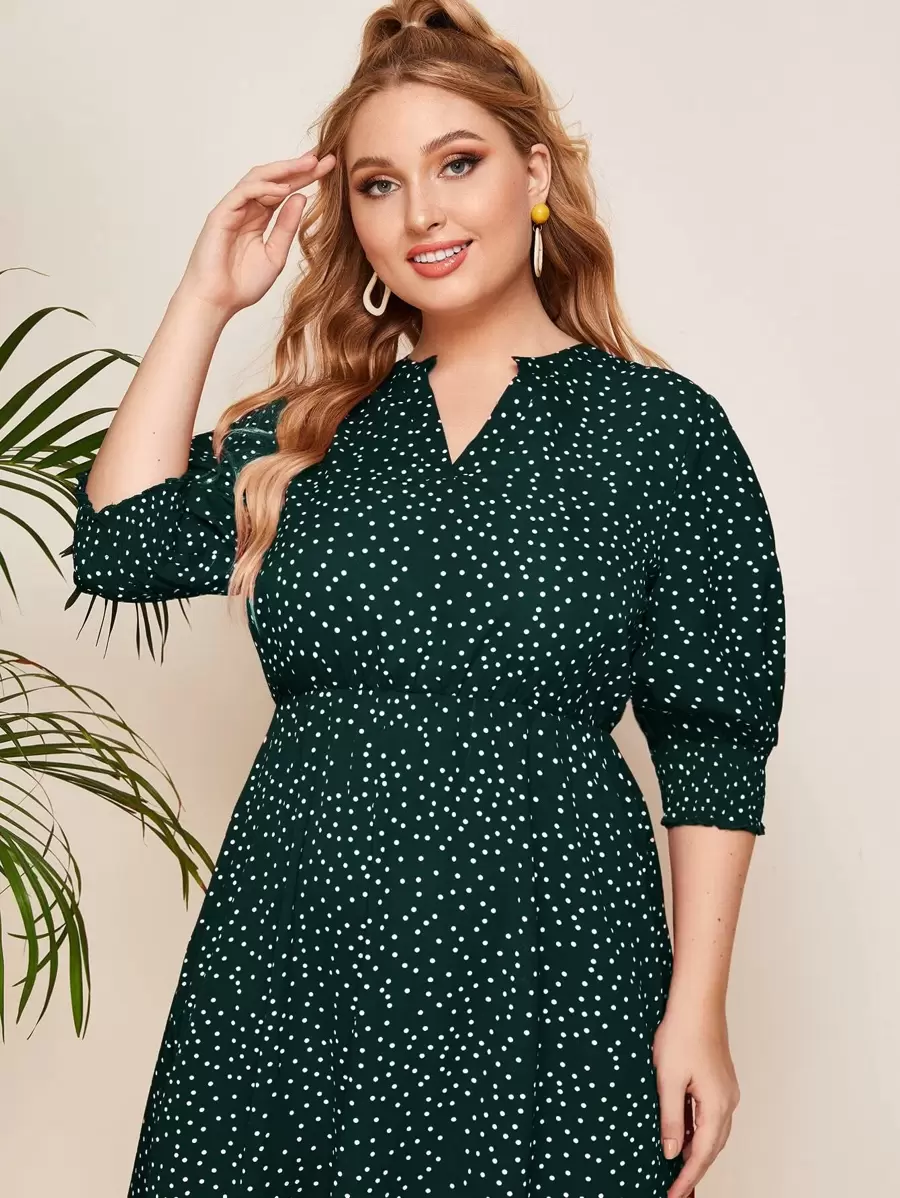 SHEIN GRANDE TAILLE (52/54) Robe A-line à pois pour l’été – Image 2